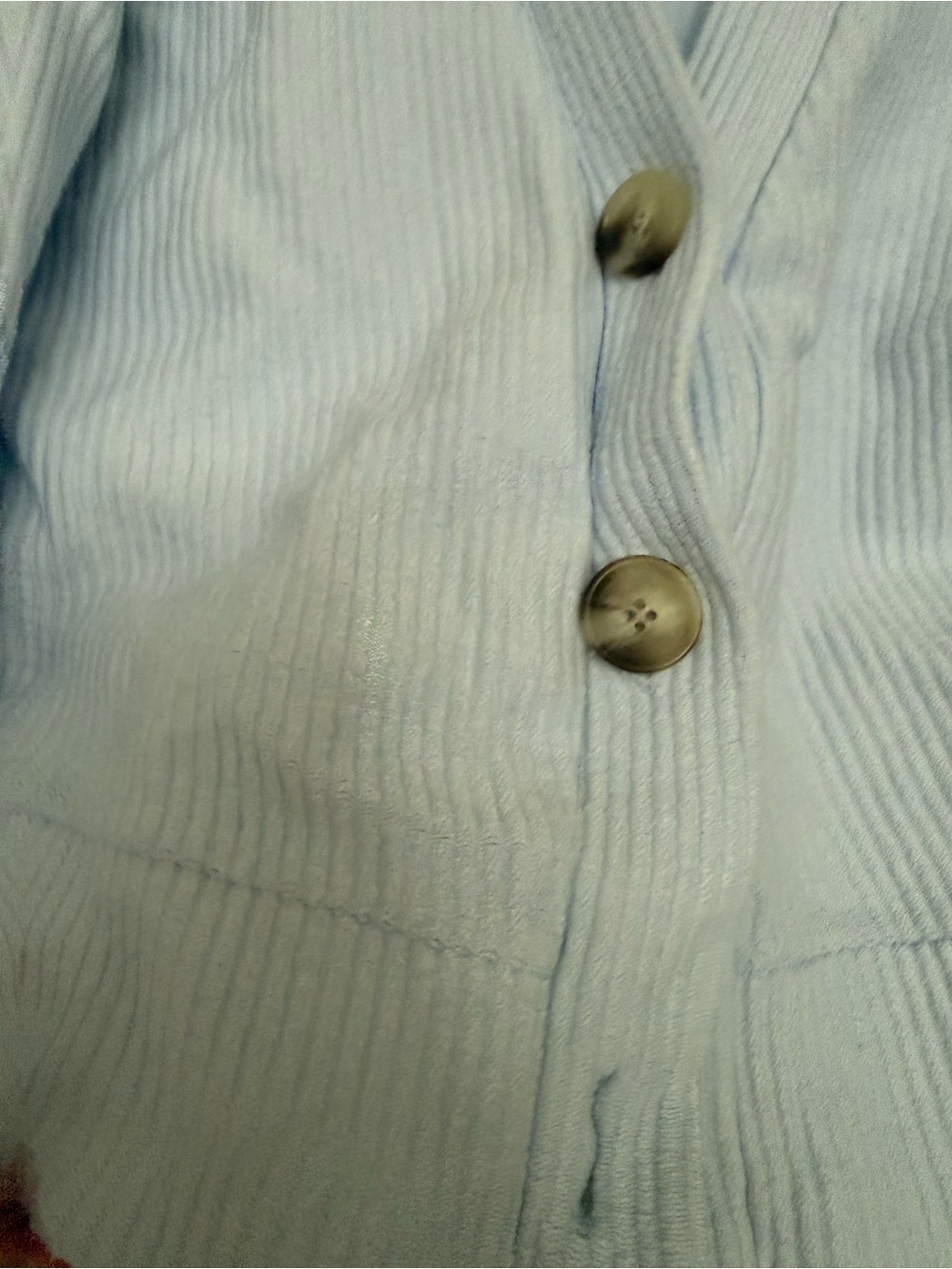 GAP Light Blue Ribbed V-Neck Button Cardigan - Picture 2 of 3